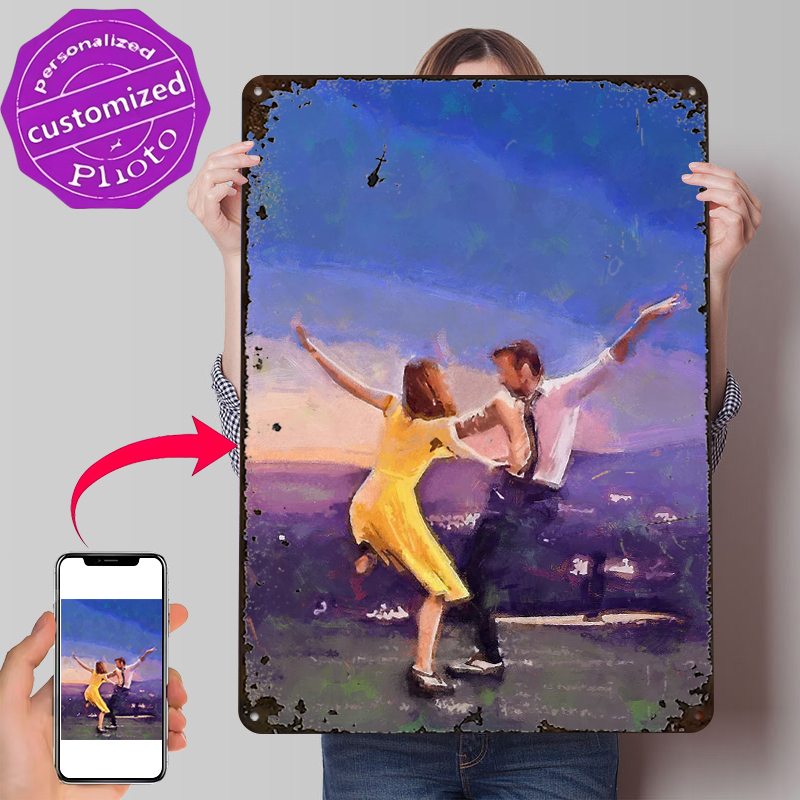 Retro Gaming Island - Affiche Métallique 3D La La Land,