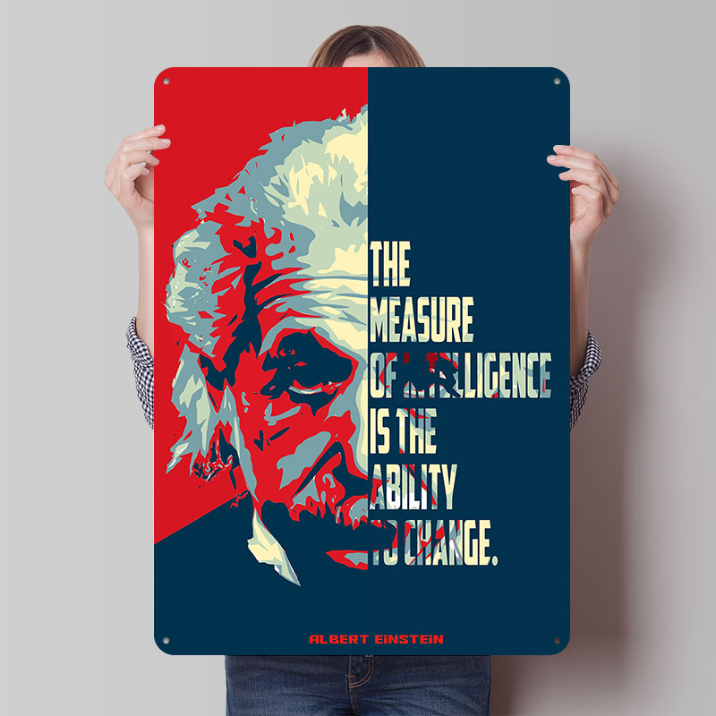 Retro Poster Gaming - Affiche en tôle avec citations d'Albert
