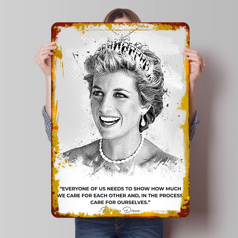 Retro Poster Gaming - Affiche Princesse Diana Spencer, Plaque Métallique