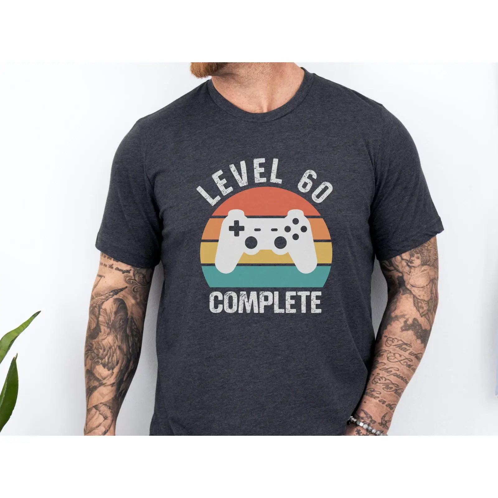 Retro Gaming Achievements - T-shirt complet Level 60, style rétro,