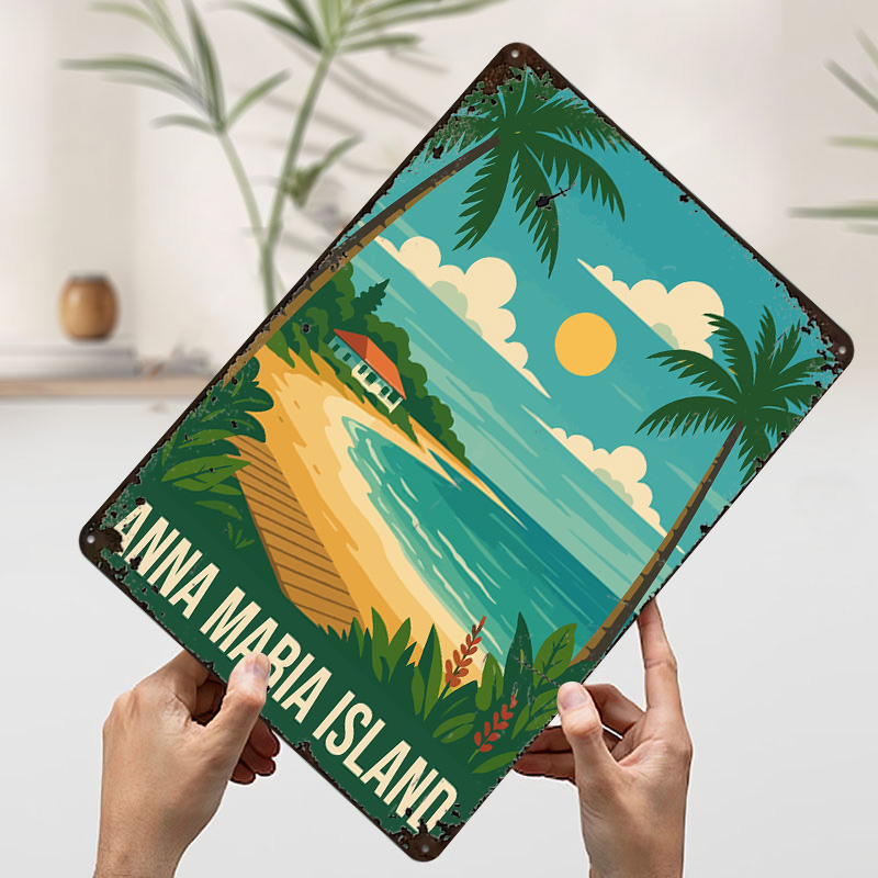 Affiche métallique de voyage A - Retro Gaming Island avis et prix