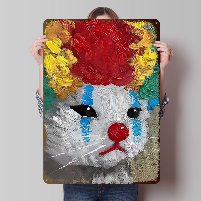 Peinture de chat Clown triste, - Retro Poster Gaming avis et prix