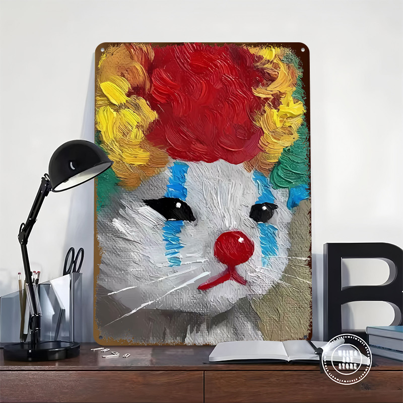 Peinture de chat Clown triste, - Retro Poster Gaming avis et prix