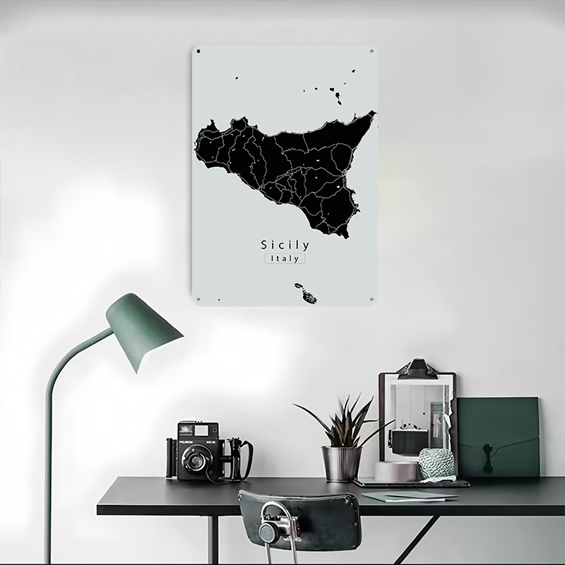 Affiche de carte d'île de sici - Retro Gaming Island avis et prix